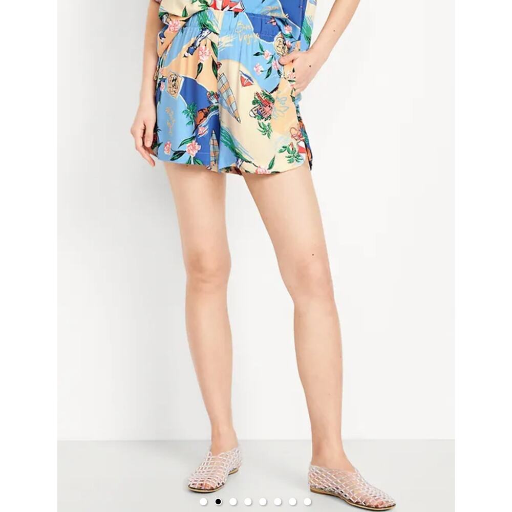 NWT Old Navy High-Waisted Crinkle Gauze Shorts Pull On Cruise Vacation Sz‎ 3X